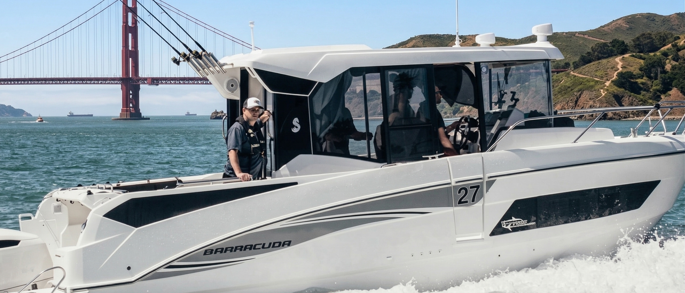Barracuda 9 Outboard Sport Cruiser (30') 2 BARRACUDA 9 PRIVATE FISHING CHARTER ON SAN FRANCISCO BAY